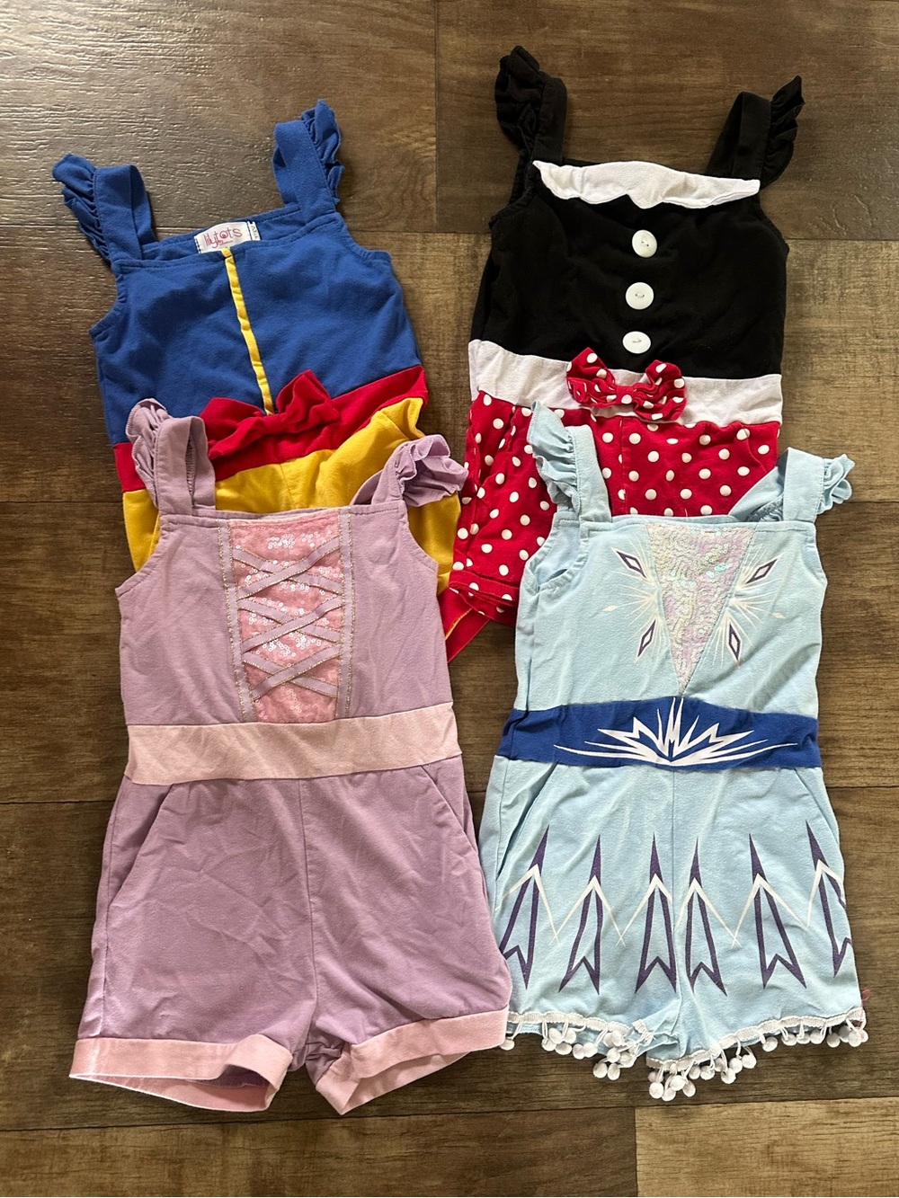 Lilytots princess and Minnie themed rompers size 3-4